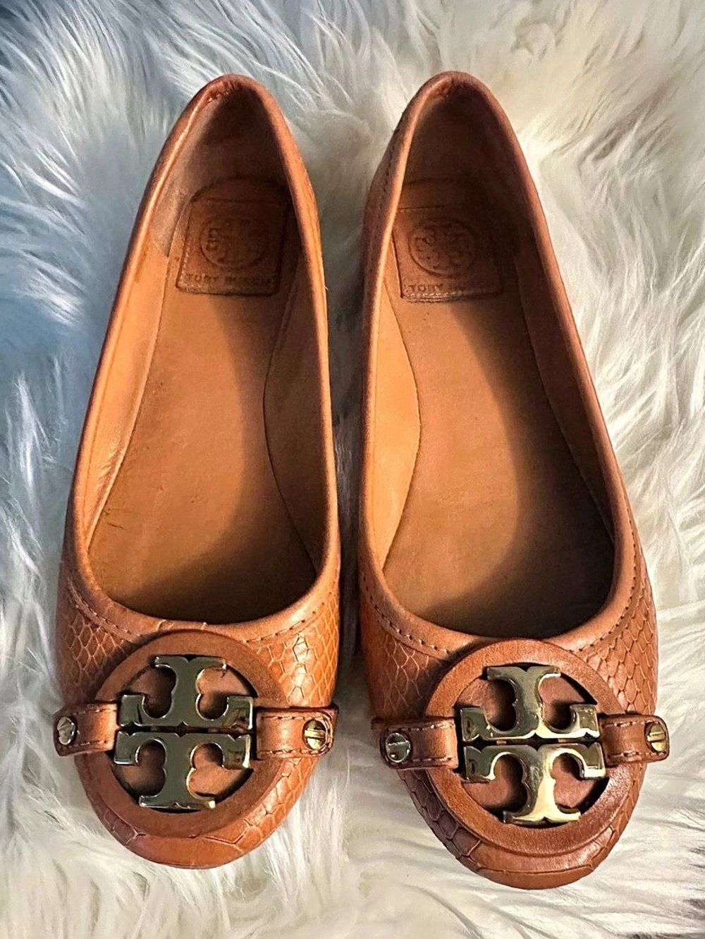 Tory Burch Reva Ballet Flat Brown Flats